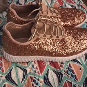 Glitter sneaker rose gold